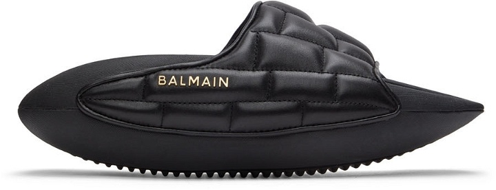 Photo: Balmain Black Quilted B-IT Sandals