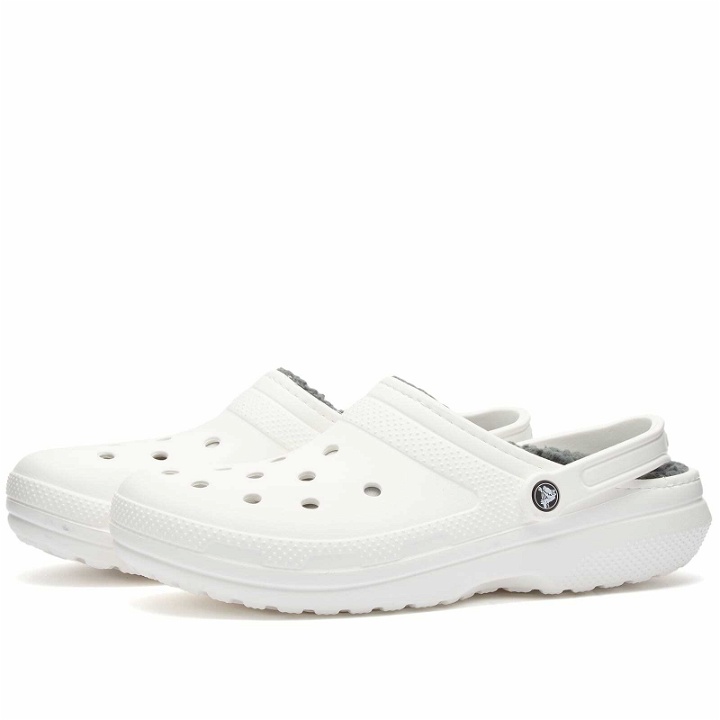 Photo: Crocs Classic Lined Clog in White/Grey