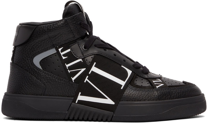 Photo: Valentino Garavani Black VL7N Mid-Top Sneakers