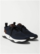 Berluti - Shadow Leather-Trimmed Mesh Sneakers - Blue
