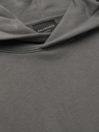 Balenciaga - Logo-Embroidered Cotton-Jersey Hoodie - Gray