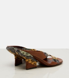 Dries Van Noten Snake-effect leather mules