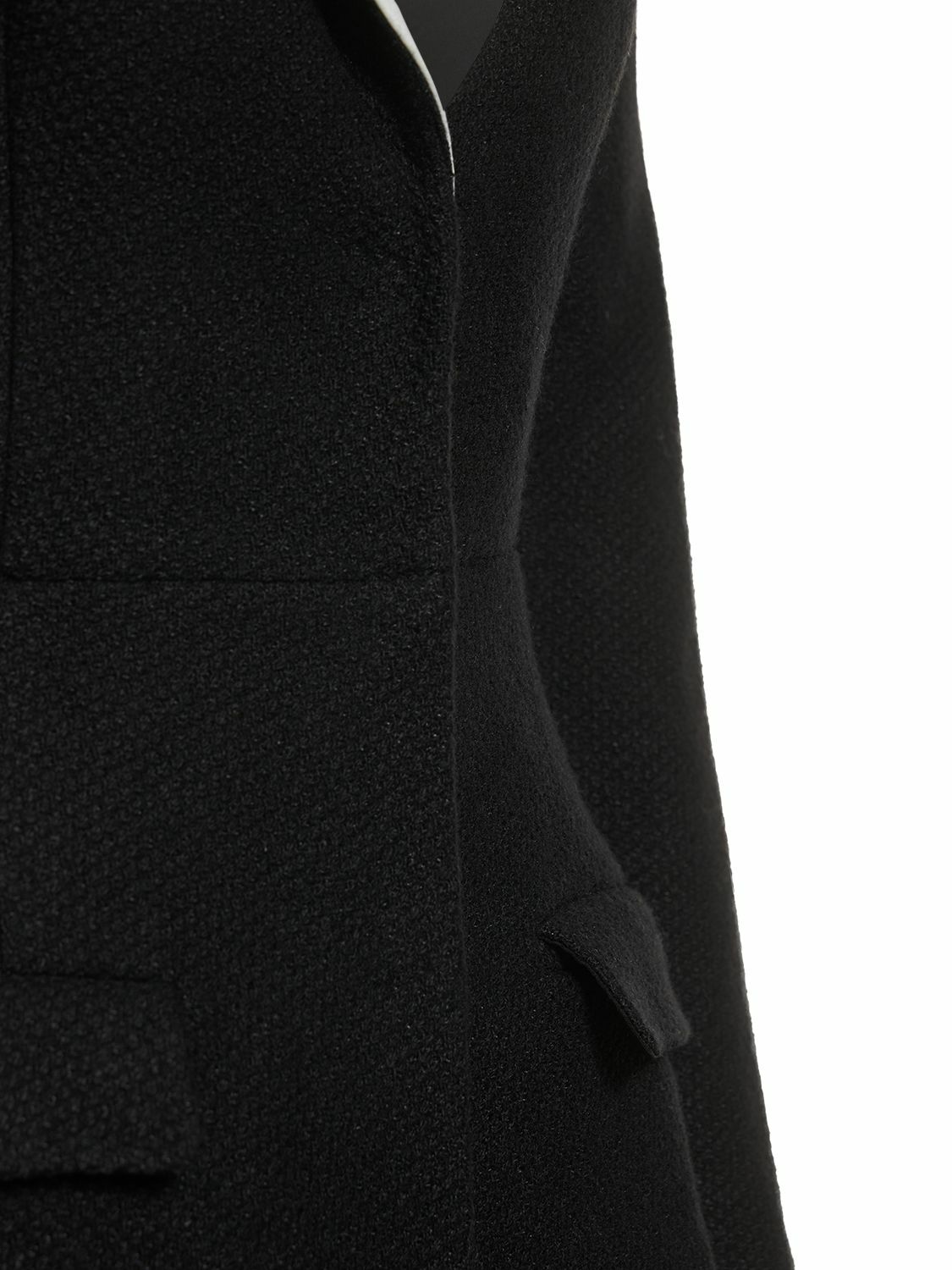 self portrait black textured woven mini dress Self-Portrait Black Dot Mesh Frill Mini Dress – Runway Catalog main image 1