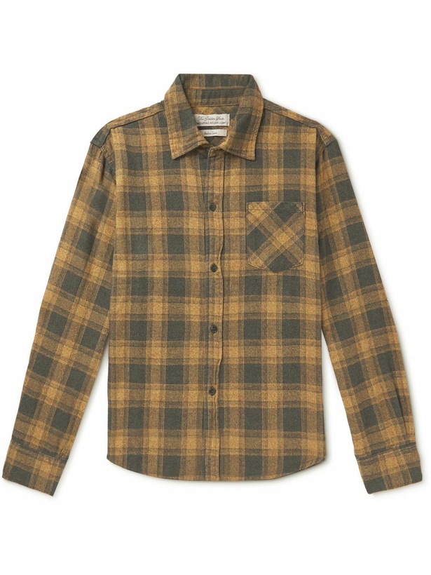 Photo: Remi Relief - Checked Cotton-Flannel Shirt - Yellow