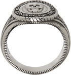 Alexander McQueen Silver Medallion Skull Signet Ring
