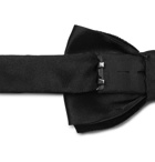Lanvin - Pre-Tied Silk Satin-Trimmed Velvet Bow Tie - Black