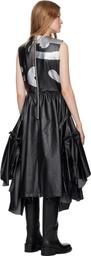 Comme des Garçons Black Faux Leather Printed Midi Dress