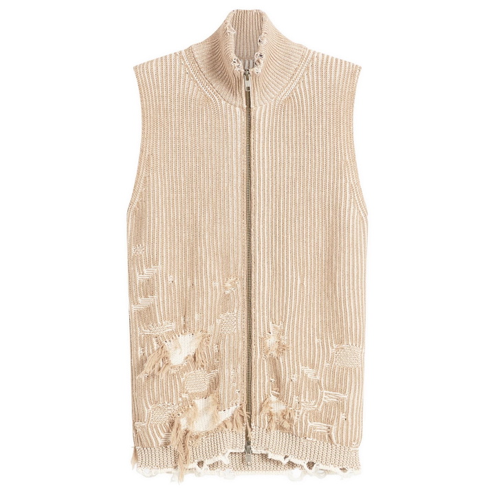 Photo: MM6 Maison Margiela Women's Knitted Gilet in Camel/Chalk