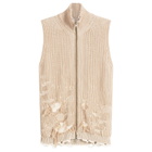 MM6 Maison Margiela Women's Knitted Gilet in Camel/Chalk