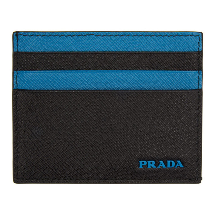 Photo: Prada Black and Blue Logo Card Holder