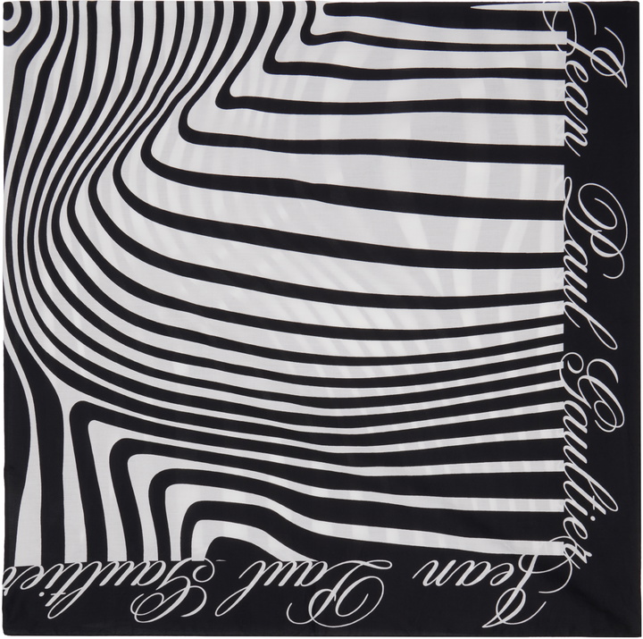 Photo: Jean Paul Gaultier Black & White Pareo Printed Mariniere Body Morphing Scarf