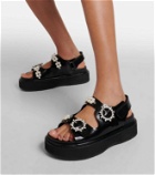 Simone Rocha Faux pearl-embellished leather platform sandals