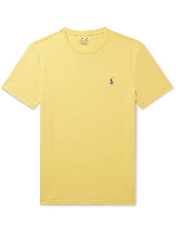 Photo: Polo Ralph Lauren - Slim-Fit Logo-Embroidered Cotton-Jersey T-Shirt - Yellow