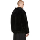 Sulvam Black Faux-Fur Jacket