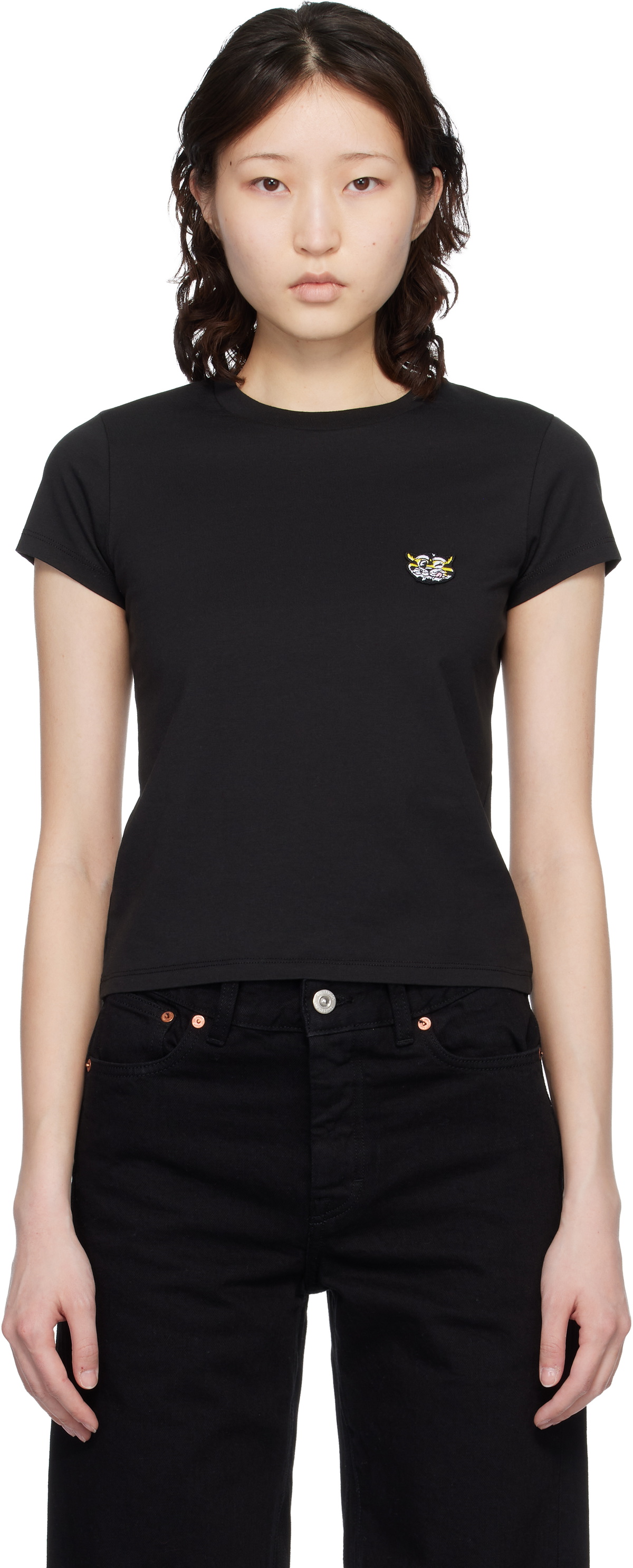 Kenzo Black Kenzo Paris 'KENZO Wild Tiger' Embroidered T-shirt
