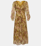 Velvet Cailey printed georgette midi dress