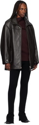 Courrèges Brown Oversized Leather Jacket
