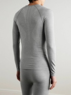 Falke - Printed Virgin Wool-Blend Ski Base Layer - Gray