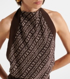 SIR Astrid printed open-back minidress