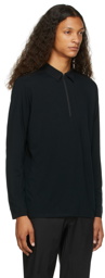 Veilance Black Wool Frame Long Sleeve Polo