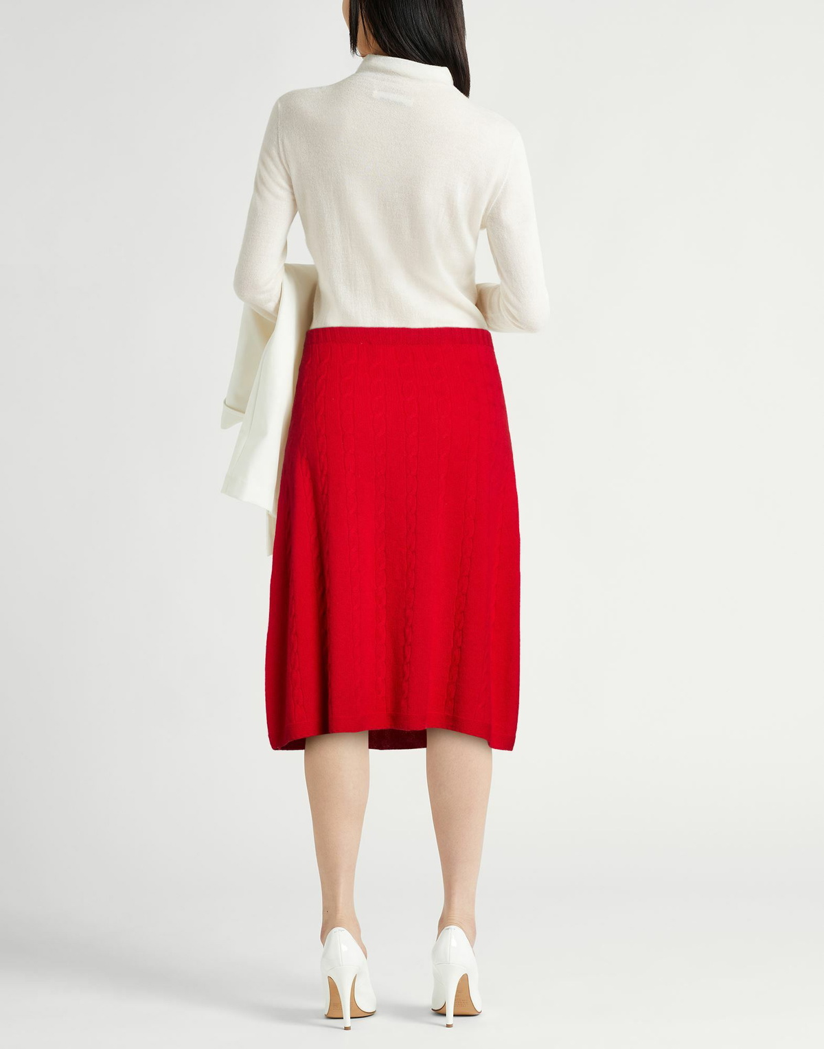 Drumohr Womens Midi skirt in Red