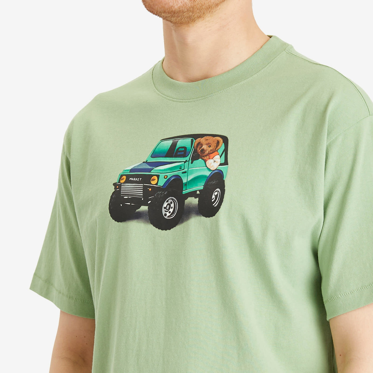 MARKET Men's 4X4 Bear T-Shirt in Basil