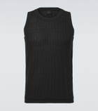 Brioni Ribbed-knit cotton, linen, and silk tank top