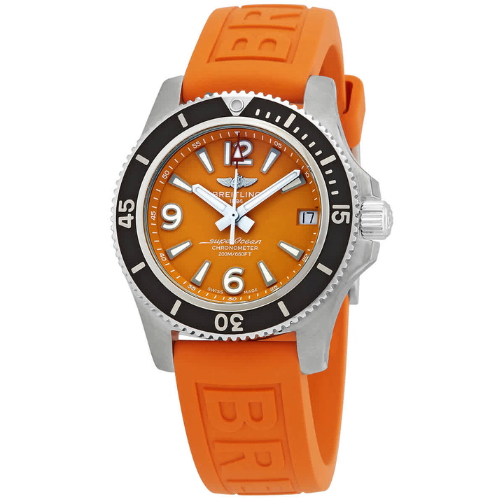 Photo: Breitling Superocean 36 Automatic Orange Dial 36 mm Watch A17316D71O1S1