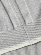 Maison Kitsuné - Slim-Fit Logo-Appliquéd Cotton Sweater - Gray