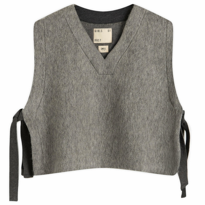 Photo: Girls of Dust Women's Vee Mohair Fleece Vest in Asphalt
