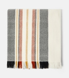 Loro Piana Fringed striped cashmere blanket