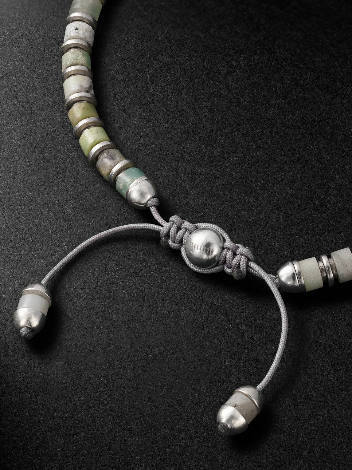 M. Cohen - Sapet Sterling Silver Chrysoprase Beaded Bracelet - Silver