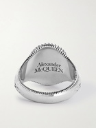 Alexander McQueen - Engraved Silver-Tone Signet Ring - Silver