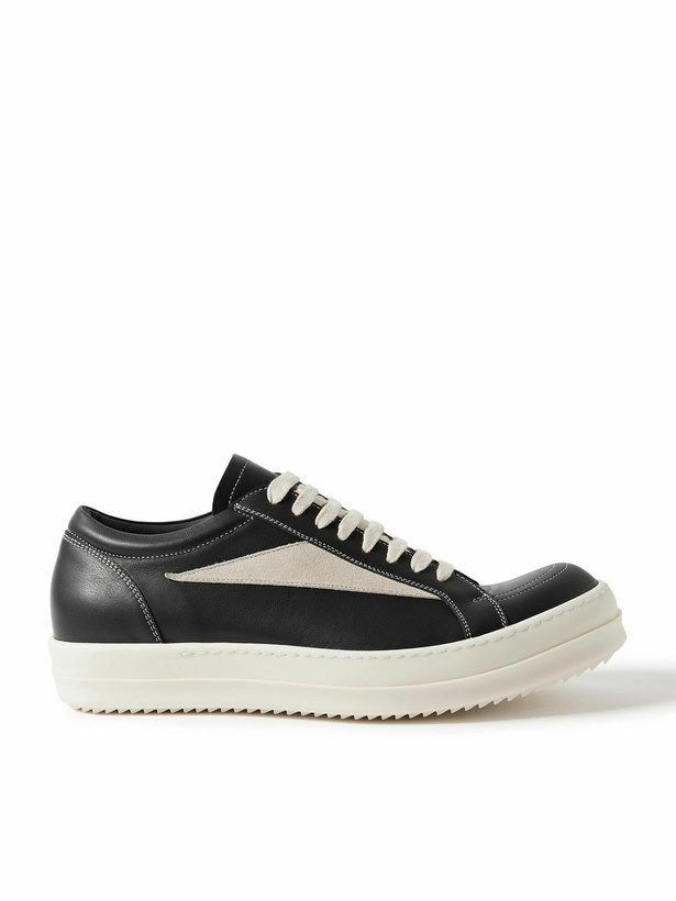 Photo: Rick Owens - Vintage Suede-Trimmed Leather Sneakers - Black