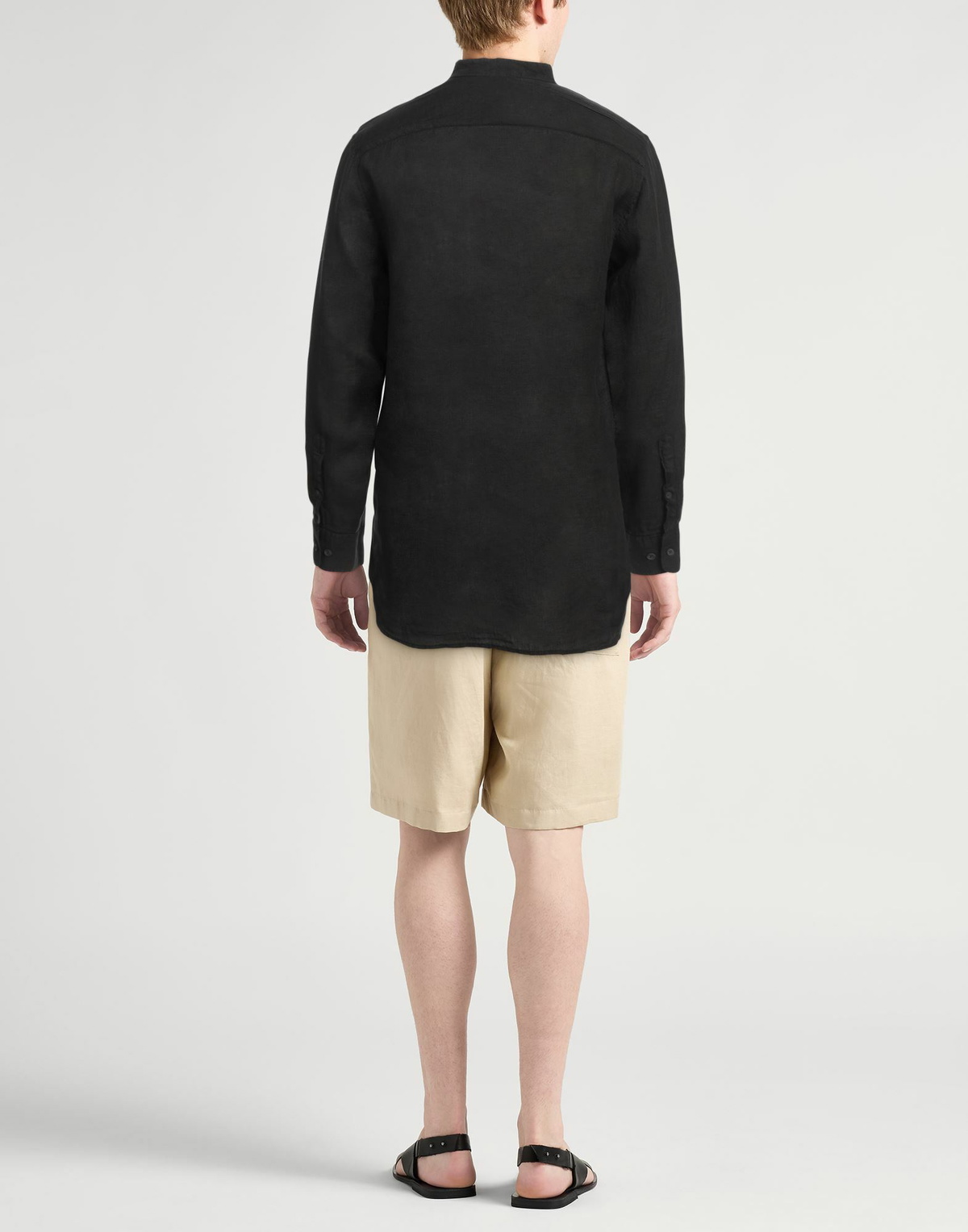 120% Lino Mens Shirt in Black