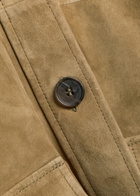 Arma Kaylee Panelled Suede Overshirt Olive