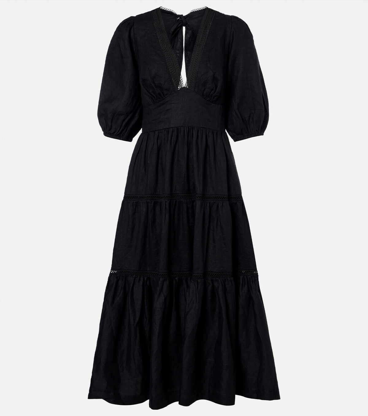Heidi Klein Meteora lace-trimmed linen midi dress