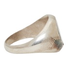 Jil Sander Silver and Green Stone Chevalier Ring