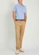 Sunspel Cotton-mesh Polo Shirt Blue