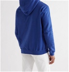 NN07 - Barrow Printed Combed Fleece-Back Cotton-Jersey Hoodie - Blue