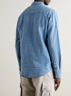 Folk - Button-Down Collar Linen and Cotton-Blend Chambray Shirt - Blue