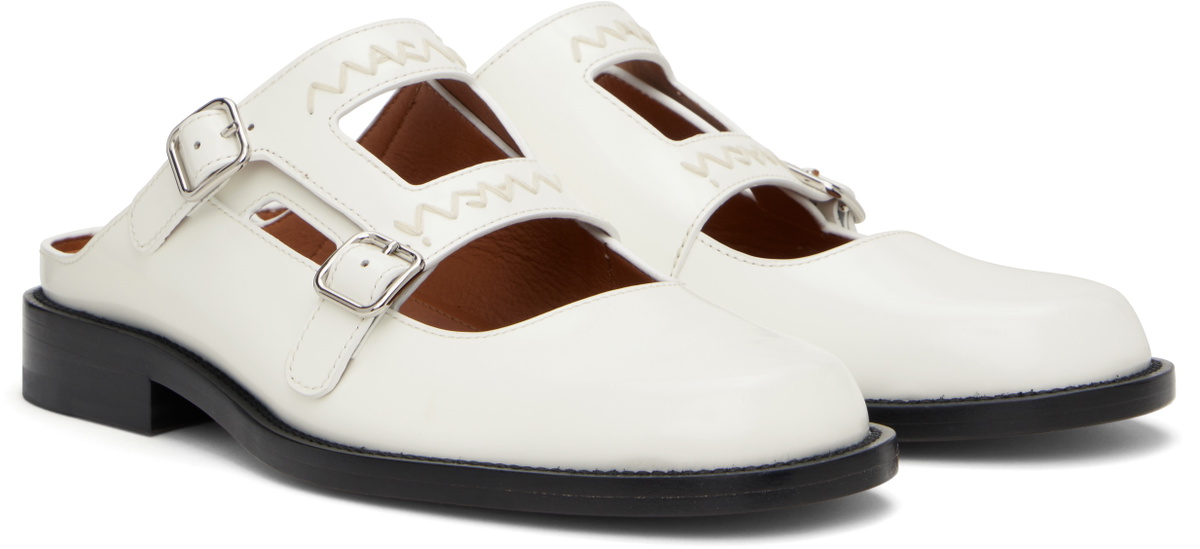 Marni White Bambi 3.0 Double Buckle Loafers