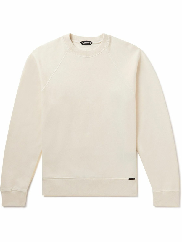 Photo: TOM FORD - Garment-Dyed Cotton-Jersey Sweatshirt - Neutrals