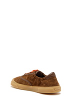 Moncler Vera Leisure Leather-trim Suede Sneakers Brown