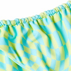 It's Now Cool Women's Gathered Tie Bikini Pant in Lime Wave Cheque