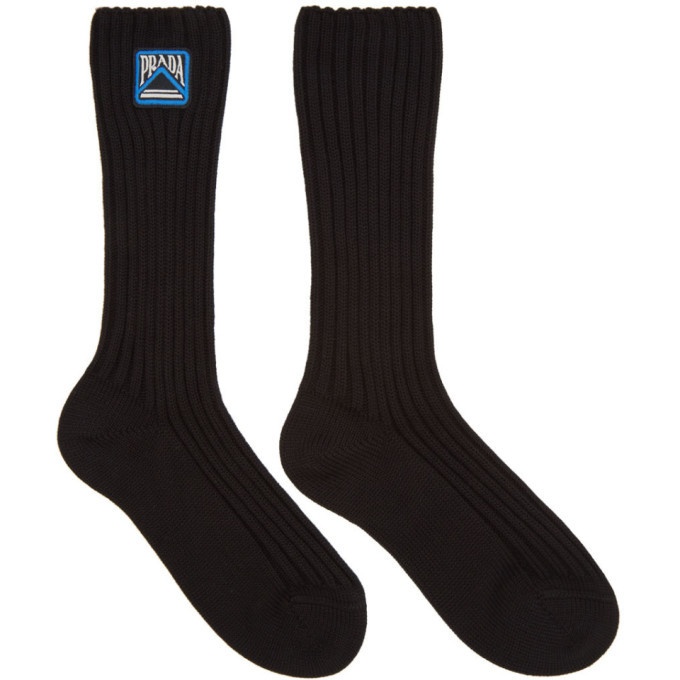 Photo: Prada Black Logo Socks