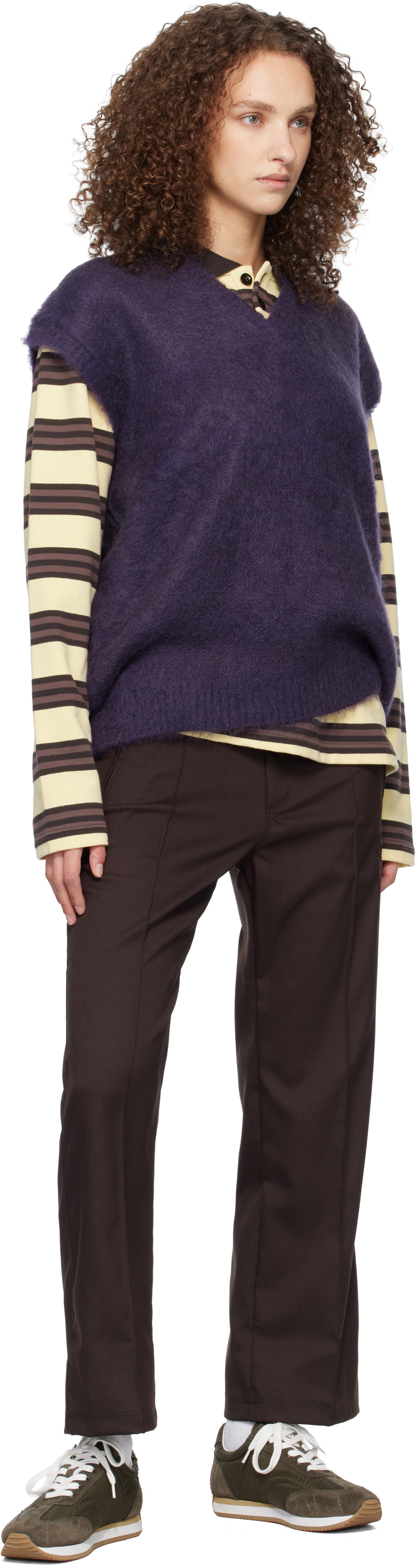 NEEDLES Purple Mohair Knit Vest