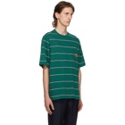 Kenzo Blue Seasonal Stripe Pocket T-Shirt