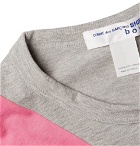 Comme des Garçons SHIRT - Slim-Fit Logo-Print Colour-Block Mélange Cotton-Jersey T-Shirt - Gray