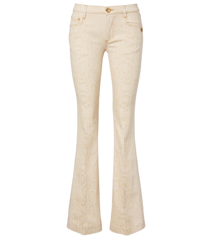 Photo: Roberto Cavalli Snake-print flared jeans